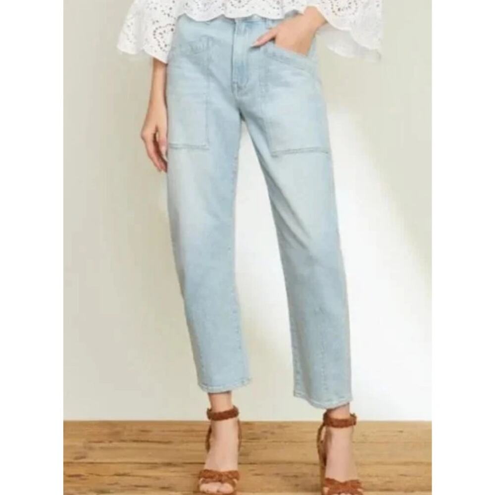Veronica Beard Women's Charlie Barrel Leg Light Wash Jeans Size 26